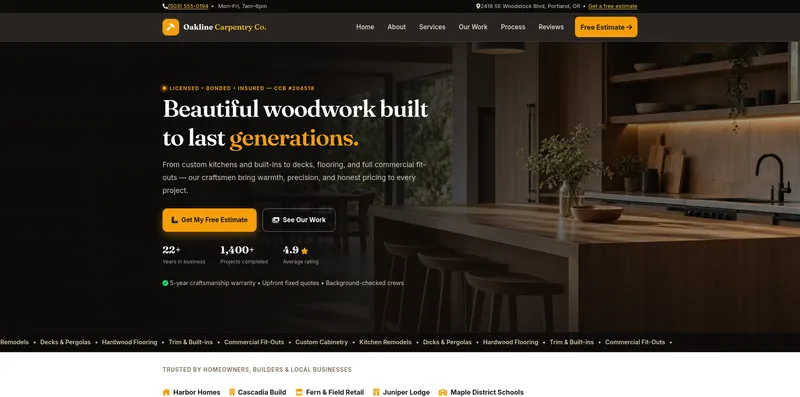 Oakline Carpentry project